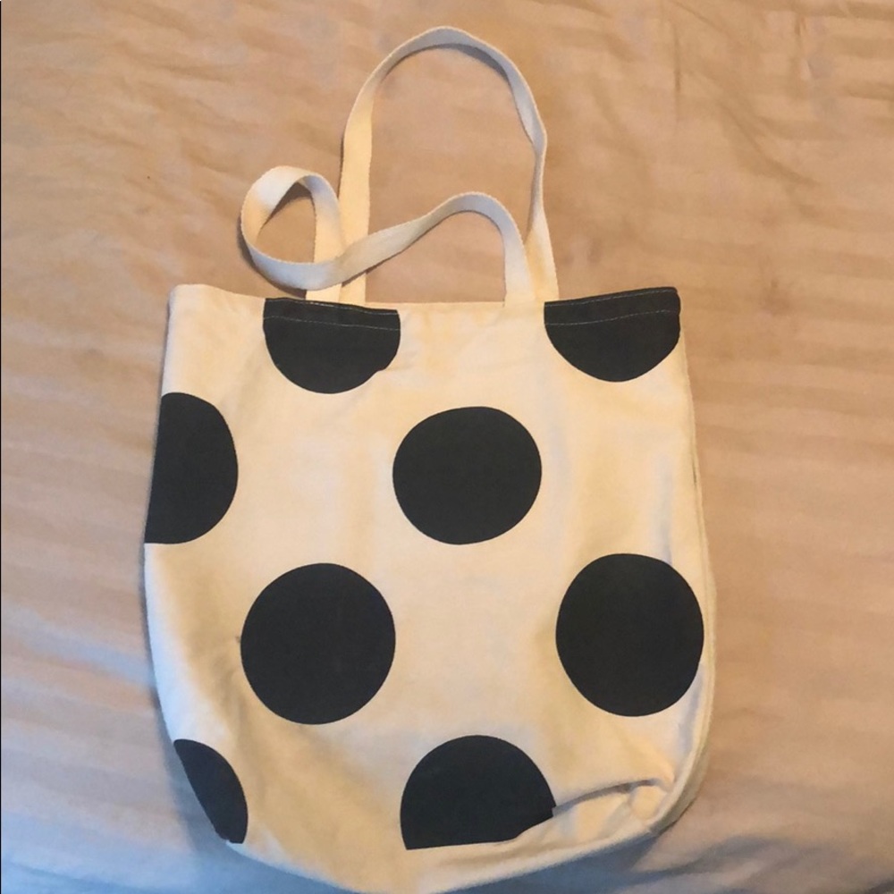 Polka dot canvas bag